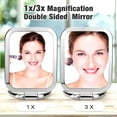 thumbnail image 3 of Espejo de mano con aumento de doble cara 1x/3x,Espejo de maquillaje plegable de viaje,Espejo de tocador de pie pequeño cuadrado para espejo de pared múltiple, 3 of 7