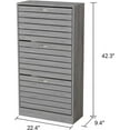 thumbnail image 2 of Homsee 3-Drawer Shoe Storage Cabinet with Louver Doors, 3-Tier Wood Shoe Rack Storage Organizer for Entryway, Grey (22.4”L x 9.4”W x 42.3”H), 2 of 14
