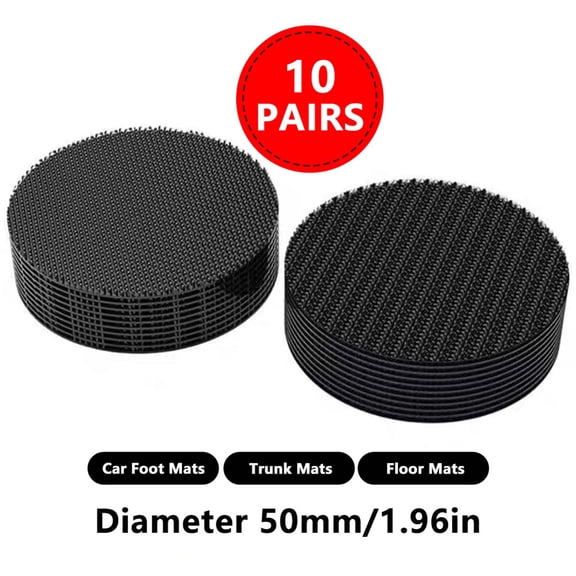 10Pcs Tape Car Carpet Sticker Fastener Car Floor Mat Fastener Gripper Pad Round