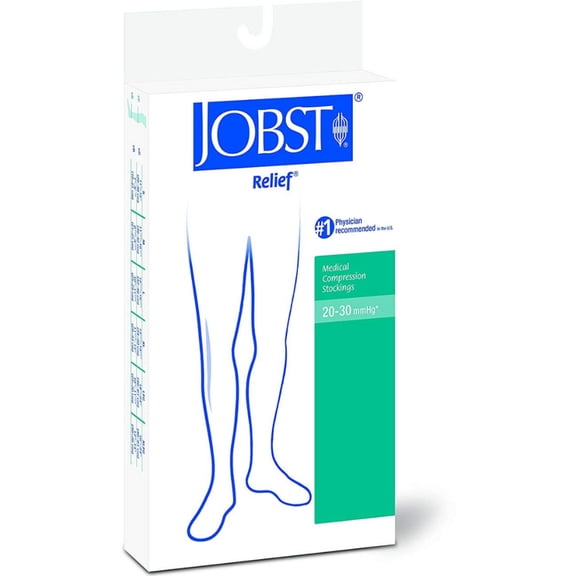 JOBST Medical LegWear Relief Knee High Socks 20-30 mmHg Large Beige 1 Pair