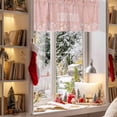 thumbnail image 3 of Merry Christmas Valance Curtain for Windows Winter Snowflake Pink Curtain Valances Short Window Treatments Panels for Kitchen Bathroom Laundry Room Basement 60 x 14 Inch, 3 of 7