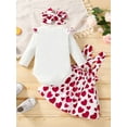 thumbnail image 4 of xiaxaixu Baby Clothes Set, Love Heart Print Romper+Short Skirt+Headband, 4 of 9