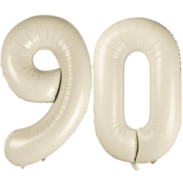 Globo LVMOQIQIU, 40 cm, blanco, número 90, blanco crema, 2 unidades