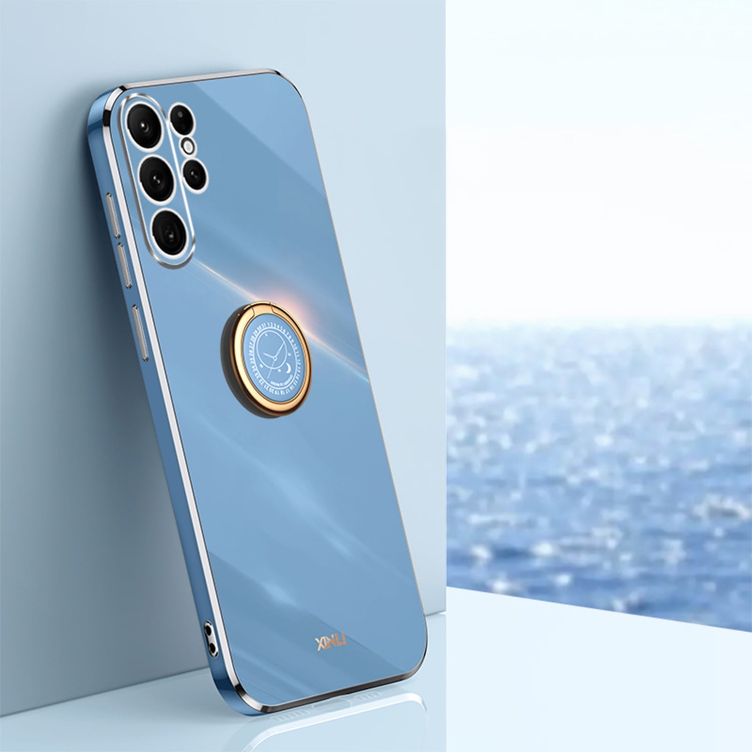 TECH CIRCLE Cute Case for Samsung Galaxy S10 Plus 6.4 inch 2019,Slim Fit Lightweight Thin Cover with Phone Ring Holder Durable Silicone Case Sturdy Anti-Scratch Protective Grip Stand Phone Case,Blue