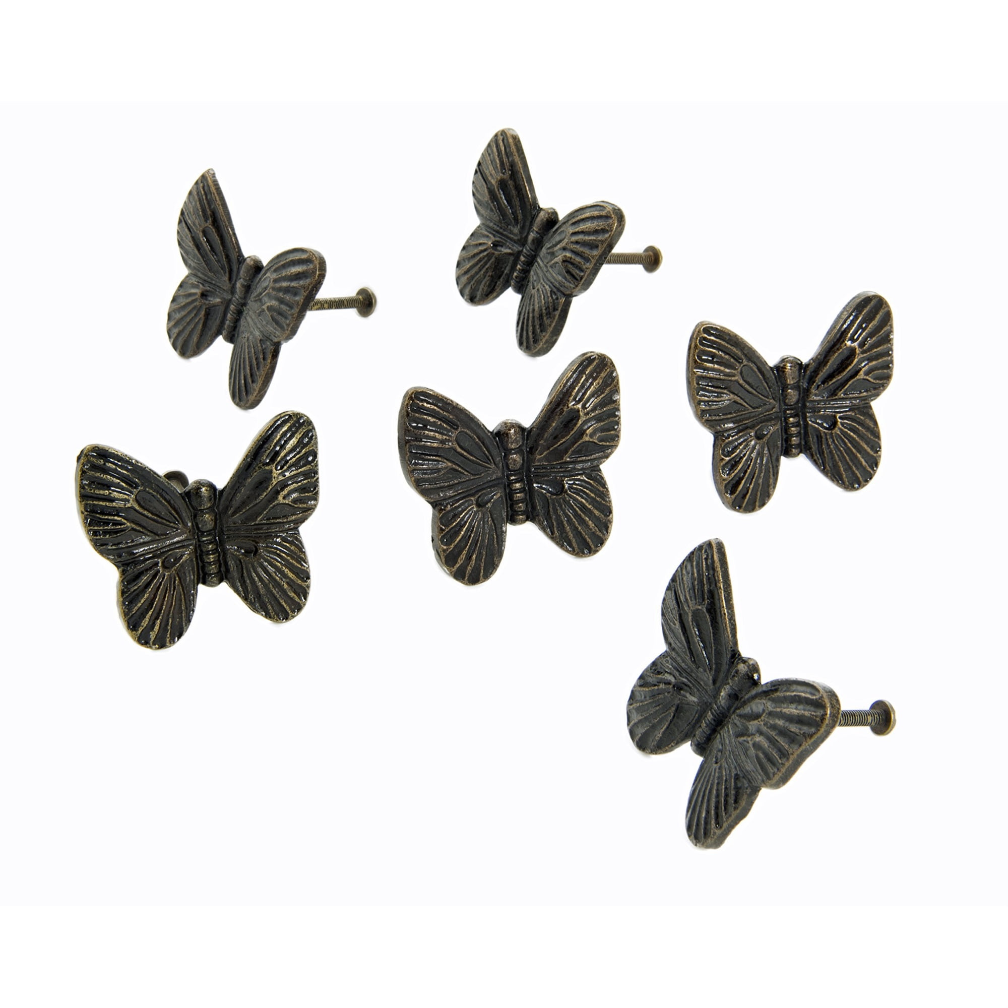 Mercury Glass Scallop Knob/Silver Set of 6