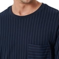 thumbnail image 4 of SCHIESSER Pijama de hombre, largo - Comfort Essentials, algodón, cuello redondo Azul XL (X-Large), 4 of 6
