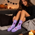 thumbnail image 6 of Evdexr Halloween Fuzzy Socks for Women Men 2026 Fluffy Cozy Warm Soft Winter Socks with Colorful Pumpkin Bat Printed for Party, 6 of 6