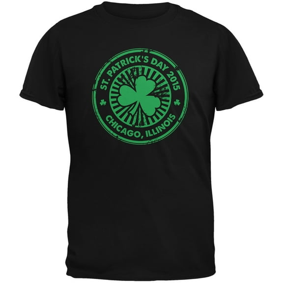 St. Patrick's Day - Chicago IL Black Adult T-Shirt - Medium
