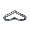 thumbnail image 2 of Black Tone, Simulated Cubic Zirconia Size-10 Half Eternity Heart Band Wedding Ring 925 Sterling Silver, 2 of 7