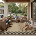 thumbnail image 6 of UERMEI 6'x9' Easy Jute Area Rug, Large Washable Rugs for Living Room, Checkerboard Indoor Outdoor Carpet Non Slip, Modern Geometric Farmhouse Checkered Carpet for Dining Room Apartment,Black, 6 of 8