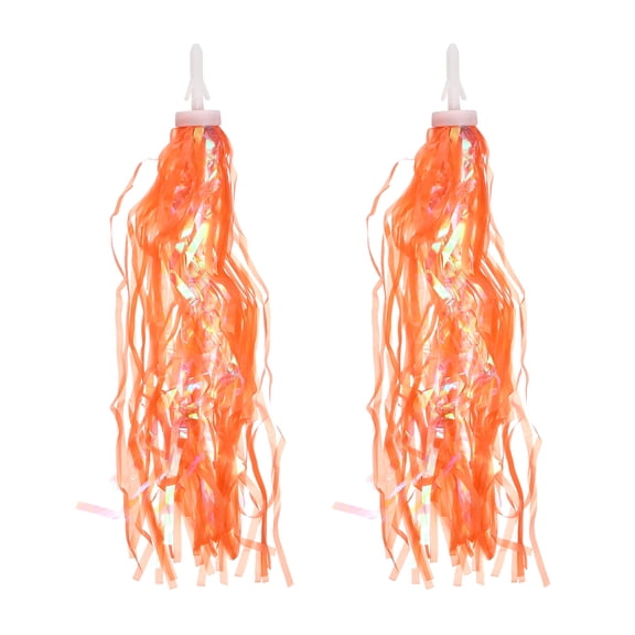 Uxcell 2Pcs Bike Streamers, Colorful Scooter Handlebar Tassels Grips Ribbon Accessories Decorations for Bicycle Tricycle Handles, Orange