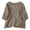 Khaki, variant on Embroidered Linen Shirts for Women Flowy Boho 3/4 Sleeve Crewneck Casual Gauze Tops Summer Vintage Peasant Blouses
