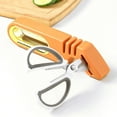 thumbnail image 4 of Afilador de cuchillos evita resbalones eficiente 4 en 1 piedra de afilar cuchillas de cocina para tijera naranja, 4 of 5