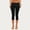 Black, variant on Women Y2k Low Rise Capris Button Grommet Foldover Capri Leggings Split Skinny Cropped Pants Going Out Capris Yoga Pants,Black M