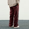 thumbnail image 6 of Men's Baggy Track Pants Y2K Streetwear Pants Drawstring Letter Pockets Casual Lounge Trousers Red XL, 6 of 9