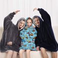thumbnail image 5 of Cartoon Construction Vehicles Cement Mixers Blanket Hoodies for Kids 6-13YR Oversize Wearable Blanket Hoodies for Boys Girls Teens, 5 of 7