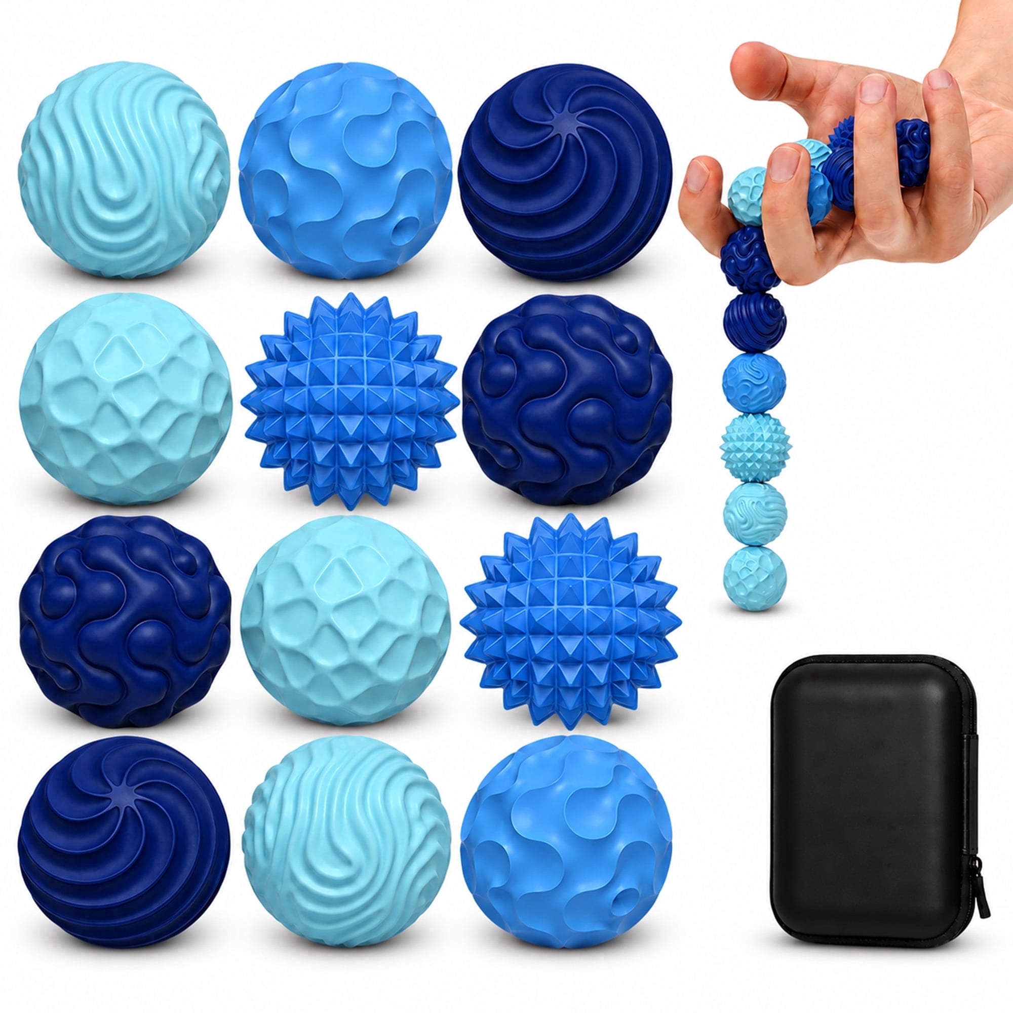 Kywib 12-Pack Magnetic Silicone Fidget Balls with Case photo 1