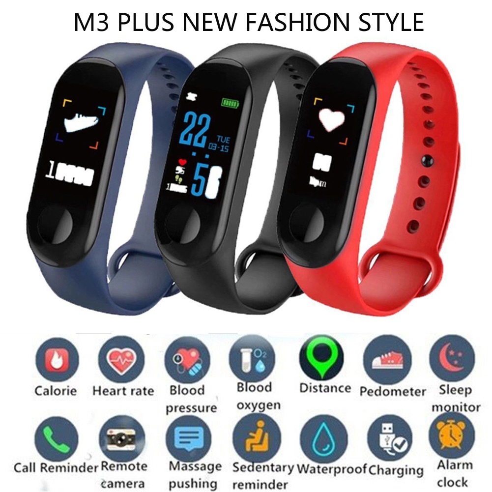 Latest M3Plus Smart Watch Heart Rate Blood Pressure Monitor Walmart