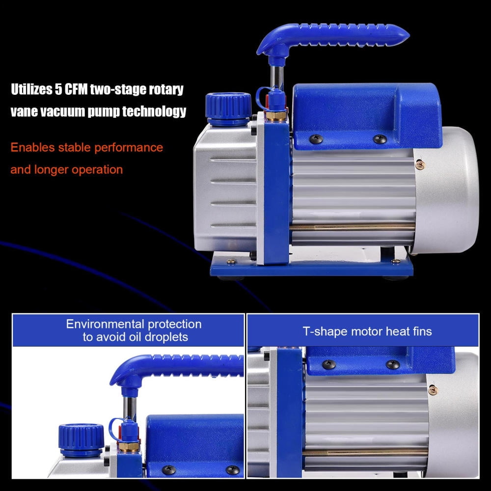 Industrial Blue 4CFM Vacuum Pump 110V | 1/4" Flare Port | HVAC/R Maintenance Tool