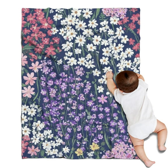 Pioneer Flower Blanket,Comfortable Soft Flannel Throw Blanket,All Season,Warm Lightweight Blankets for Sofa Bed Couch Living Room Chair,30"x40"(80x100cm)