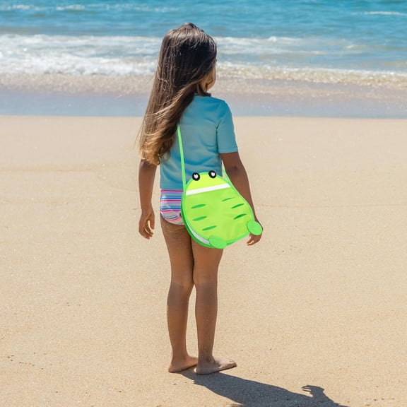 Raindrops Kids Beach Toy Storage Bag with Oxford Cloth and Seashell Design, 1 Piece for Travel, Outdoor Fun, and Playtime
