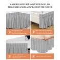 thumbnail image 6 of Gray Striped Wrap Around Bed Skirts for California King Bed 18" Drop,Bed Skirt with Adjustable Elastic Belt Dust Ruffle Bed Valance for Bedroom Modern Abstract Art Geometric Stripes Bed Frame Cover, 6 of 7