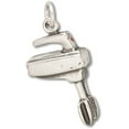thumbnail image 1 of Sterling Silver 16" Unisex 1.5mm Box Chain 3D Hand Mixer With Beaters Pendant Necklace, 1 of 2