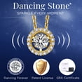 thumbnail image 5 of MomentWish 1 Carat Moissanite Necklace Dance Pendant for Women 14K Gold Plated Sterling Silver Dainty Simulated Diamond Necklace, 5 of 8