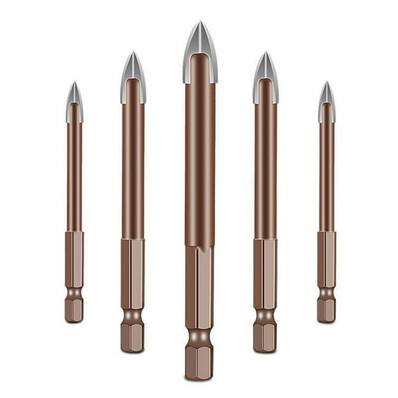 5PCS 5 6 8 10 12mm Titanium Masonry Drill Bit Triangle Drill Bit with Hex Shank 5PCS 5 6 8 10 12mm Titanium Bit