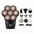 thumbnail image 3 of Men's Bald Head Shaver with 7-Blade High-Performance System, Waterproof Wet/Dry Use, Fast-Charging Kit with LED Display, Nose Hair Trimmer, Facial Cleansing Brush, and Hair Clipper, 3 of 9