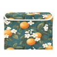 thumbnail image 7 of Yayeee Collapsible Cube Storage Bin with Lid Fabric Closet Decorative Basket with Handles, Green Floral Orange, 7 of 7