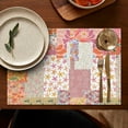thumbnail image 4 of Pioneer Flower Floral Print Pattern Summer Placemats Table Placemats Set Of 6-Linen Kitchen Washable Placemats Table Mats 12x18 Inch Non-Slip Heat Resistant, 4 of 5