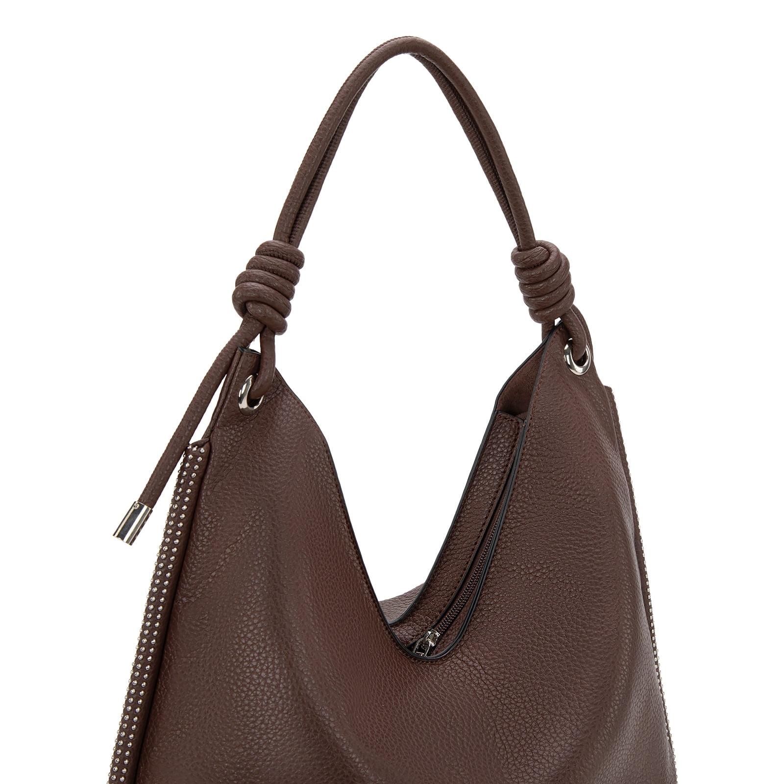 Montana West Hobo Bags for Women Soft Slouchy Top Handle Shoulder Purses Handbag with Knot Strap, Coffee