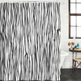 thumbnail image 2 of Black White Lines Shower Curtain, Waterproof Shower Curtains for Bathroom, Retro Stripes Texture Minimalist Art Washable Fabric Bathtub Curtain Set Bath Decor with 12 Hooks 48"x72", 2 of 8