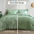 thumbnail image 4 of PHF 3 Pieces Printed Comforter Set King Size, Lightweight Botanical Floral Bed in a Bag, Ultra Soft Bedding Set with 1 Reversible Comforter and 2 Pillow Shams, Sage Green, 4 of 7