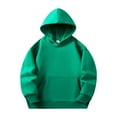 thumbnail image 4 of Sopiago Girl Hoodies Solid Color Long Sleeve Hooded Sweatshirt Pullover Tops Green,5-6 Years, 4 of 4