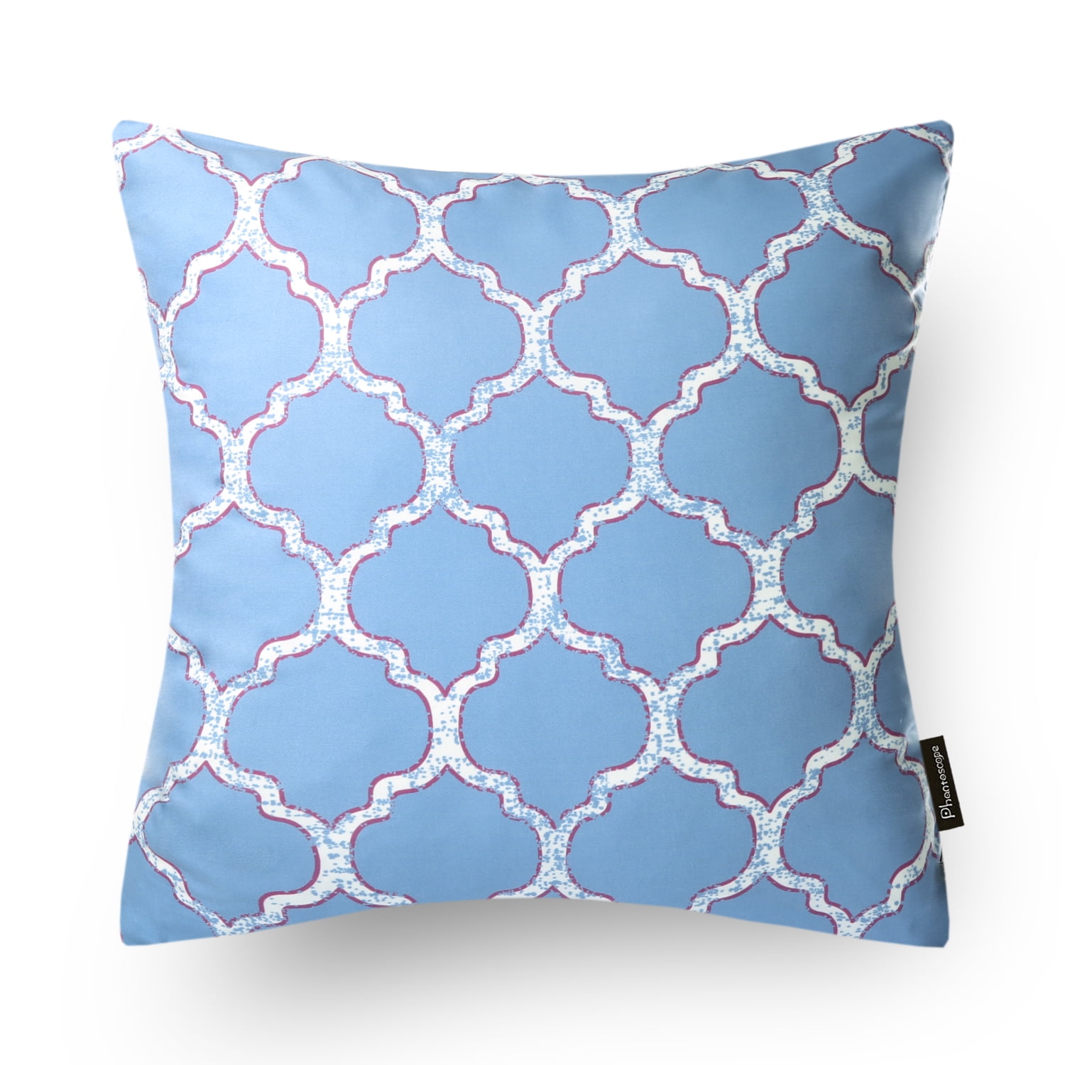 Phantoscope New Living Series Printing Square Cusion for Couch Decorative Throw Pillow, 18" x 18", Purple/Blue, 4 Pack