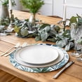 thumbnail image 2 of Navy Blue Leaves Round 13 Inch Placemats Set of 2, Summer Botanical Farmhouse Watercolor Leaf HeatResistant Non Slip Place Mats for Dining Table, Wipeable Braided Kitchen Table Mats for Housewarming, 2 of 9