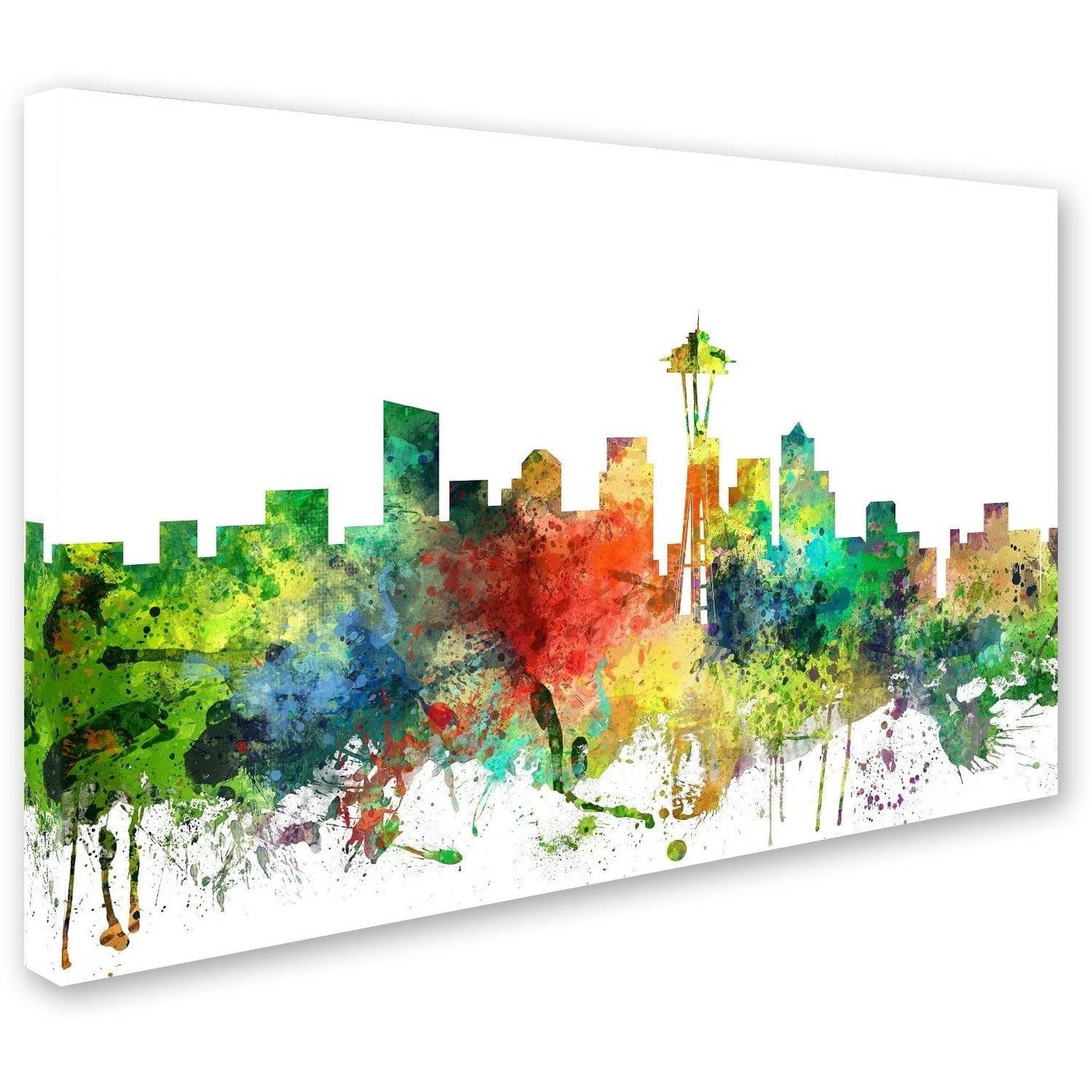Trademark Fine Art "Seattle Washington Skyline SP" Canvas Art by Marlene Watson