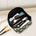 thumbnail image 2 of FORMRS Makeup Bag Travel Cosmetic Organizer for Women Fold Flat Zipper Pouch with Handle, Pink Geometric Flowers, 2 of 8