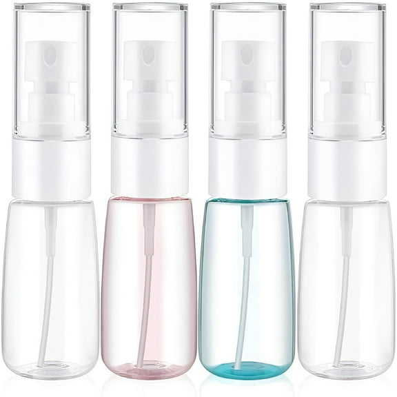 ACDANC Spray Water Bottle Hair Mister,Fine Mist Stylist Sprayers 360 Empty Small Misting Spritzer,Perfume Atomizer with Pump Clear Containers (4PCS/1oz)