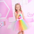 thumbnail image 3 of Vestido de niña Lollipop con falda de princesa de malla arcoíris, vestido de fiesta de cumpleaños para niños, 3 of 6