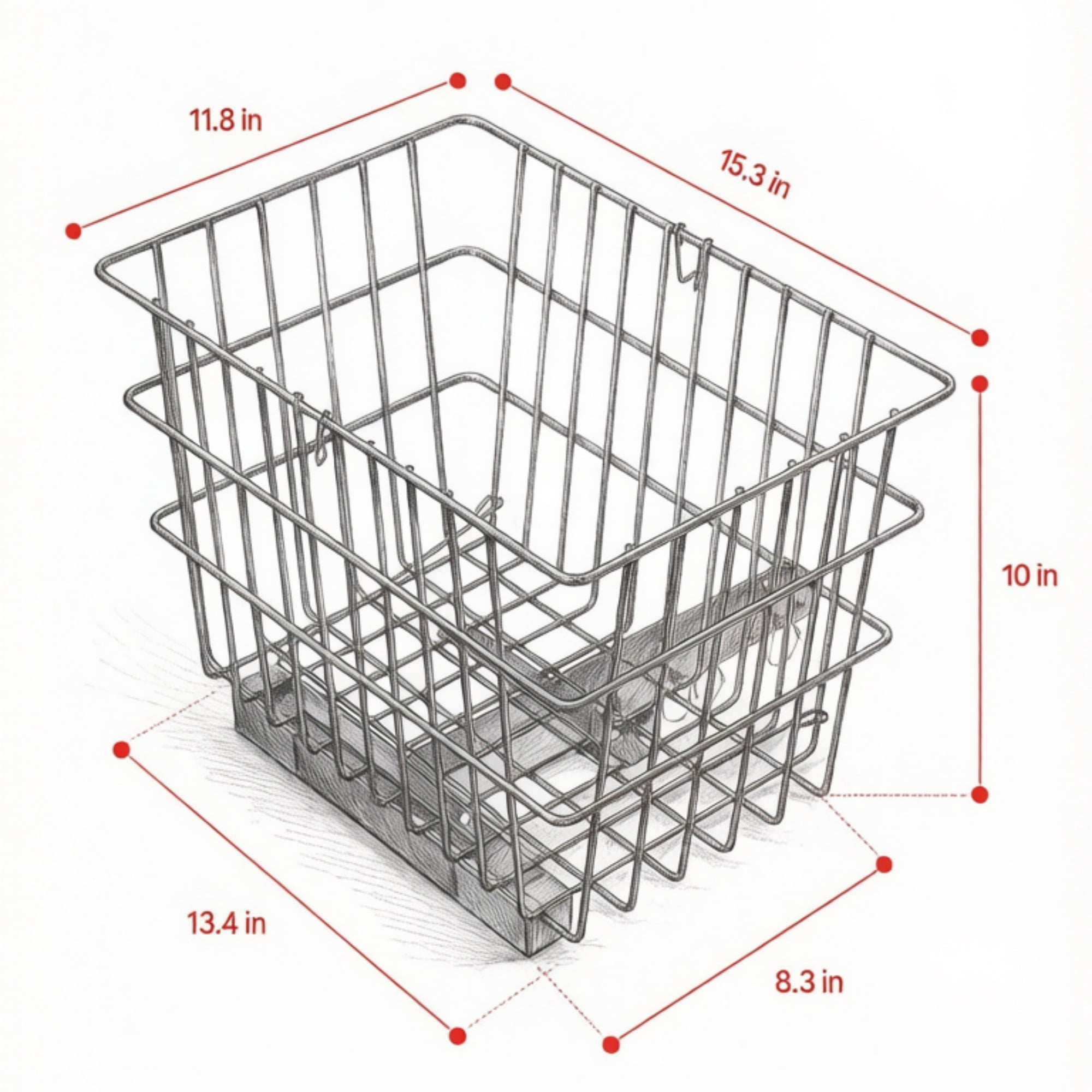 Scooter Rear Basket, Heavy Duty Metal Wire Cargo Basket with Handle