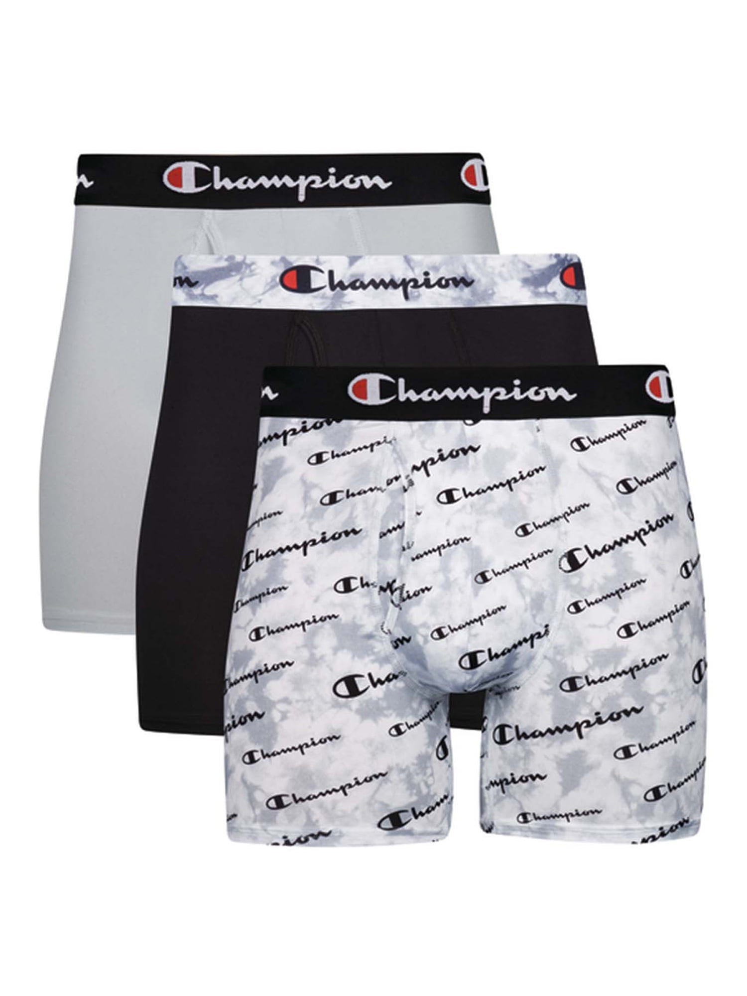 Champion CBBG Mens 3 Pack Performance Cotton Long Leg Boxer Briefs 