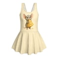 thumbnail image 4 of Uourmeti Cute Cartoon Mouse with Cheese Print Skirted One Piece Swimsuit for Girls - Quick Dry Stretch Swim Dress for Pool & Beach Vacation, 4 of 8