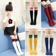 thumbnail image 2 of Mode Bambins Filles Genou Chaussettes Hautes École Chaussettes en Coton Rayé Bas, 2 of 5