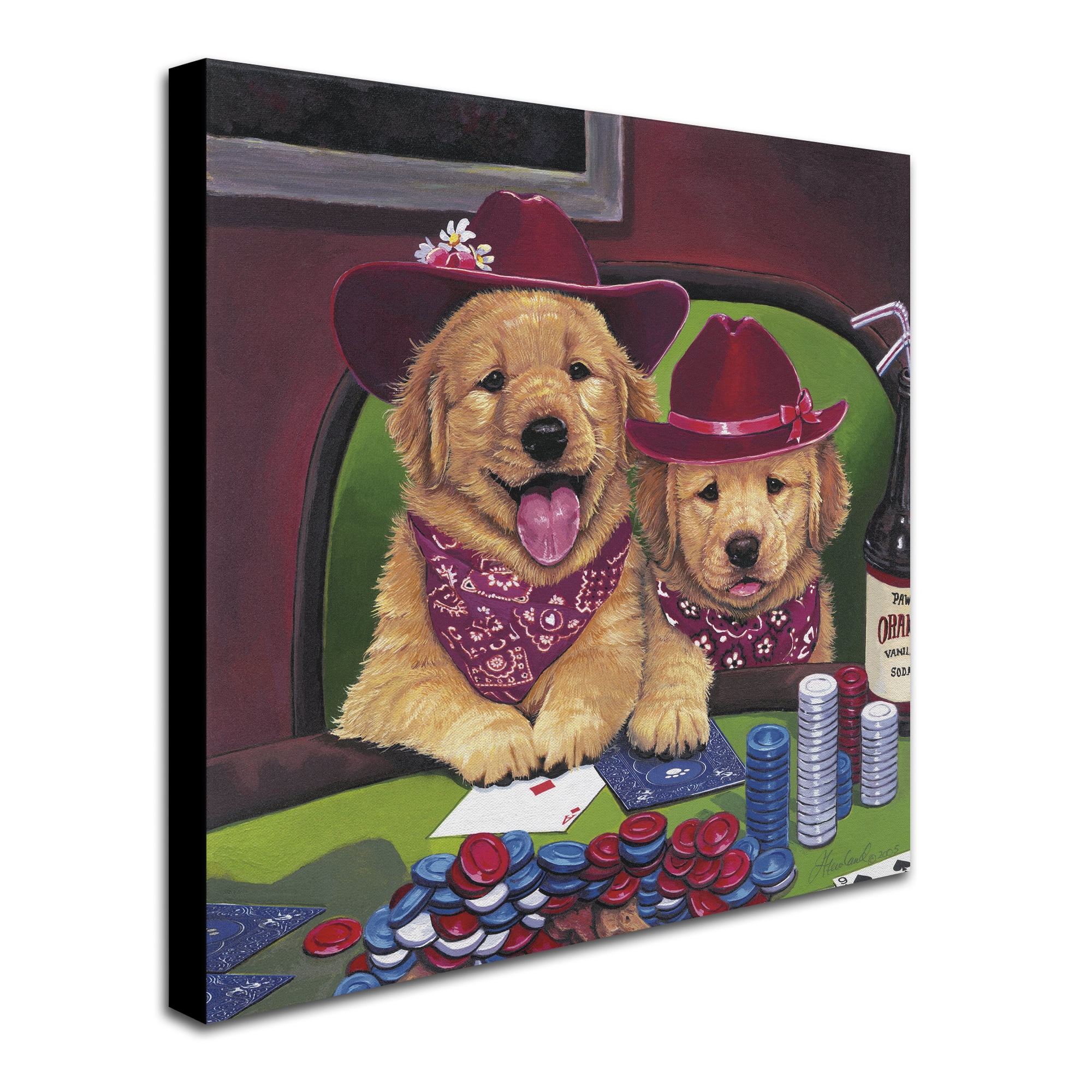 Trademark Fine Art 'Poker Dogs' Canvas Art by Jenny Newland