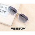 thumbnail image 6 of FEISEDY Vintage Square 70s Flat Aviator Sunglasses Women Men Metal Design Shades B2752, 6 of 13