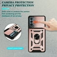 thumbnail image 5 of Dteck Case for OnePlus Nord N200 5G,Hybrid Metal Rotating Ring Kickstand Holder Magnetic Bumper Armor Heavy Duty Shockproof Case Camera Lens Slide Protection Cover,Rosegold, 5 of 10