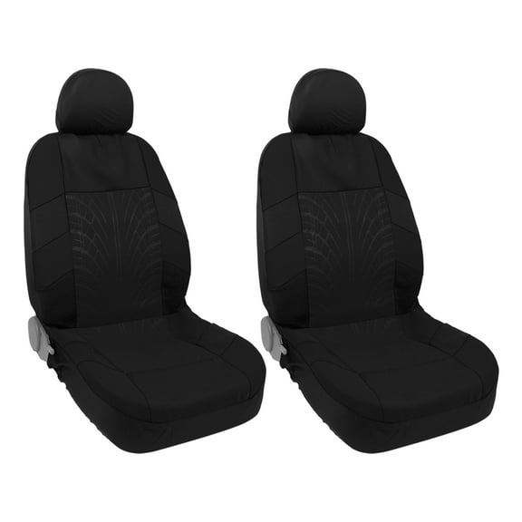 Unique Bargains Universal Front Seat Cover Kit Cloth Fabric Seat Protector Pad for Most Car Auto Truck Black